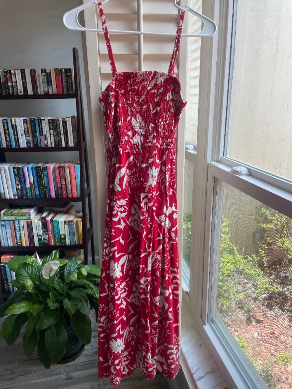 Old Navy Red flowered midi sundress